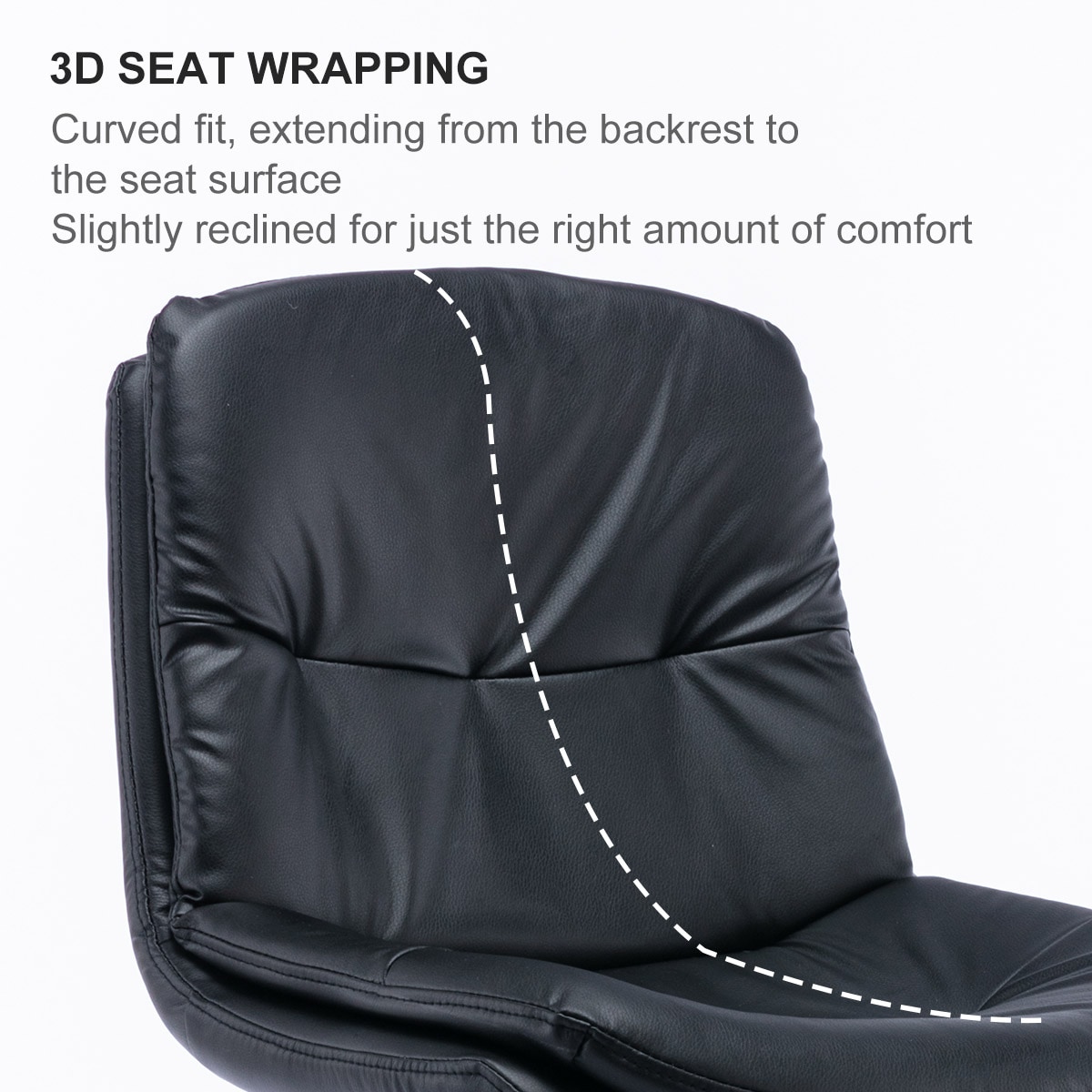 Swivel Bar Stools Black Titanium Stainless Steel Base and Footrest, Grade, Faux Leather Bar Chair with Backrest